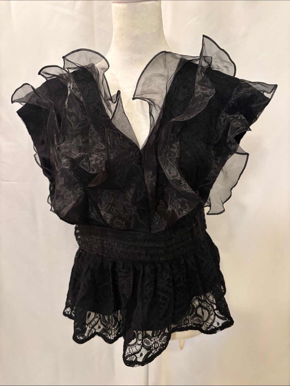 NWT Express Black Lace Overlay Top - size Medium